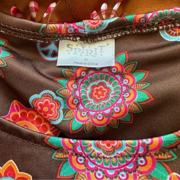 Spirit Halloween Brown Psychedelic Hippie Costume - Women M -Woodstock Halloween - Picture 5 of 6